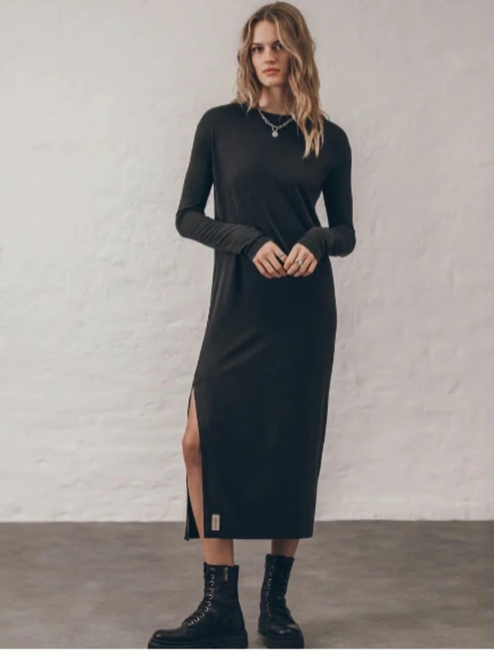 EUC MIKUTA The Dark Faded Long Sleeve Dress Small